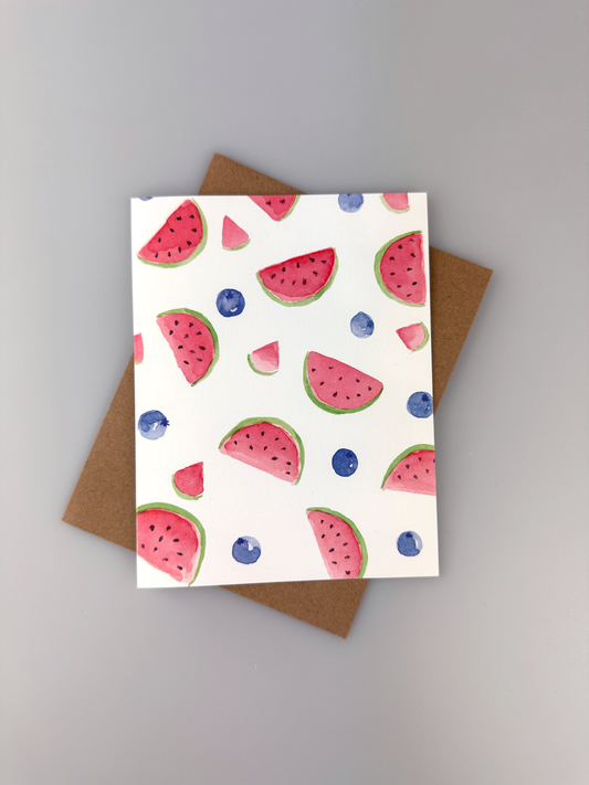 Melon Berry Notecard with Envelope - 5 pk Notecard - Bridal Shower Invitations - Baby Shower Invites - eco-friendly cards