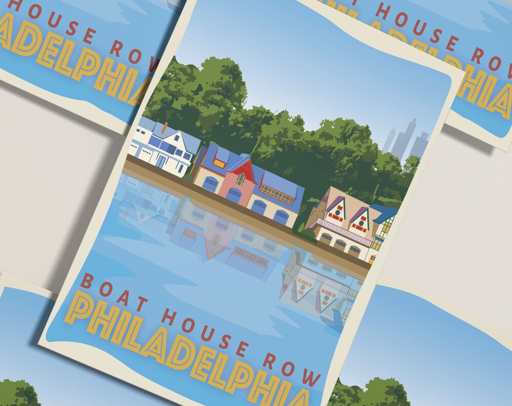 Philly postcard - Boathouse Row Postcard