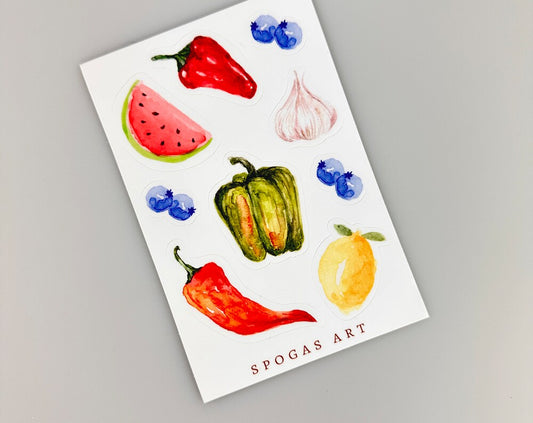 Fruit and Veggie Sticker Sheet