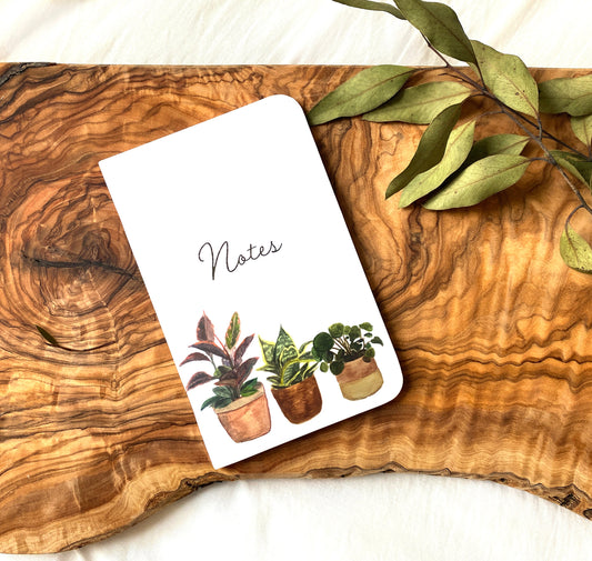 Plant Watercolor Pocket Notebook - Waterproof Cover - Dotted Pages