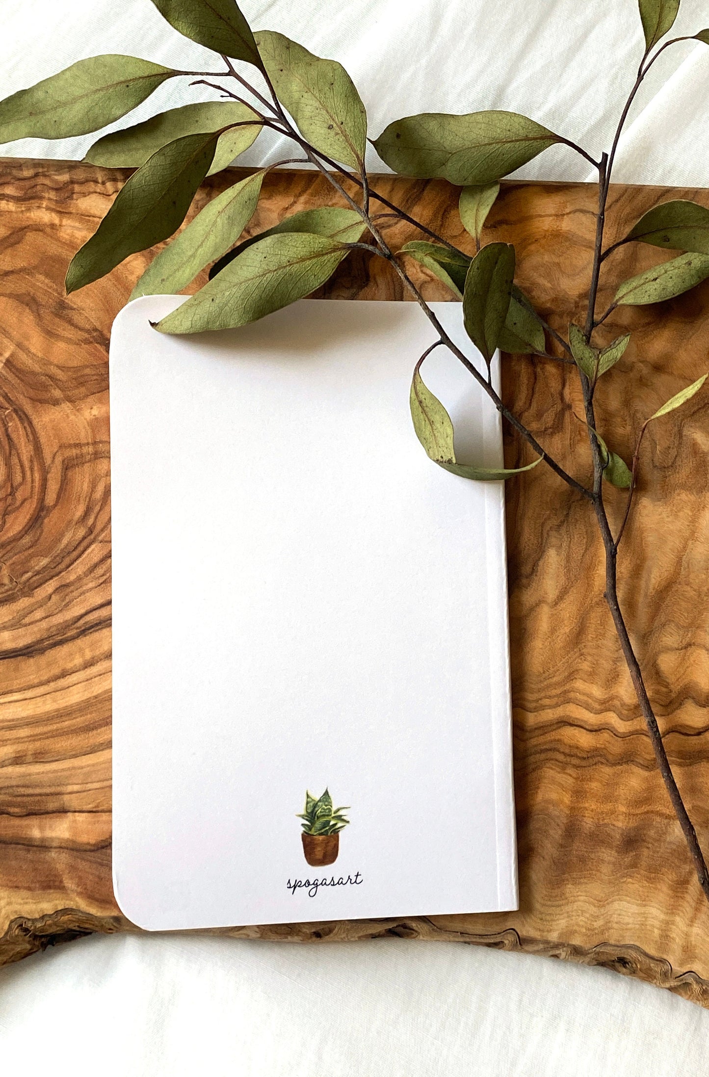 Plant Watercolor Pocket Notebook - Waterproof Cover - Dotted Pages