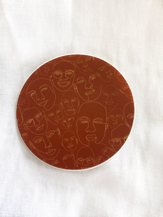 Minimalist Contour Face Sticker - Line Art Face Sticker