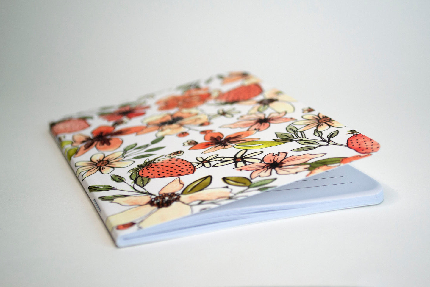 Floral Watercolor Pocket Notebook - Lined Pages - Blank Journal - Birthday Gift - Botanical Notebook