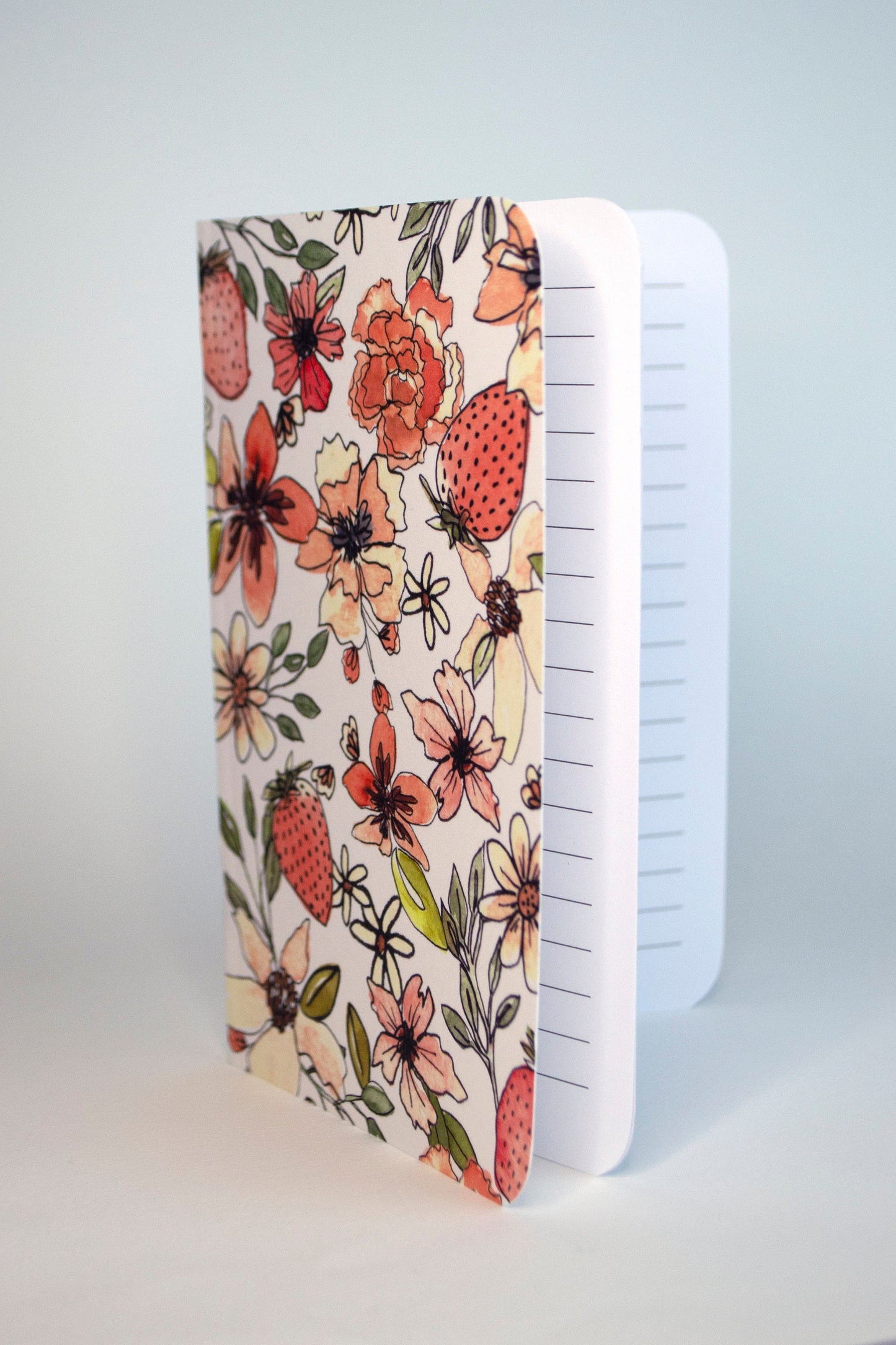 Floral Watercolor Pocket Notebook - Lined Pages - Blank Journal - Birthday Gift - Botanical Notebook