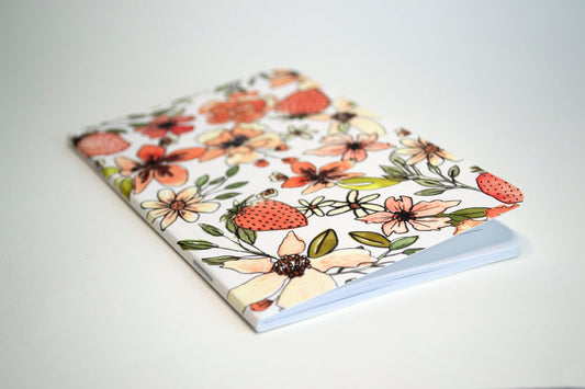 Floral Watercolor Pocket Notebook - Lined Pages - Blank Journal - Birthday Gift - Botanical Notebook