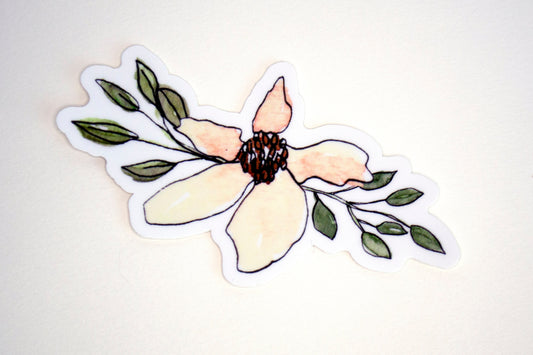 Watercolor Flower Vinyl Sticker - 4" Vinyl Decal - Waterproof Weatherproof Sticker - Laptop Sticker - Water Bottle Sticker