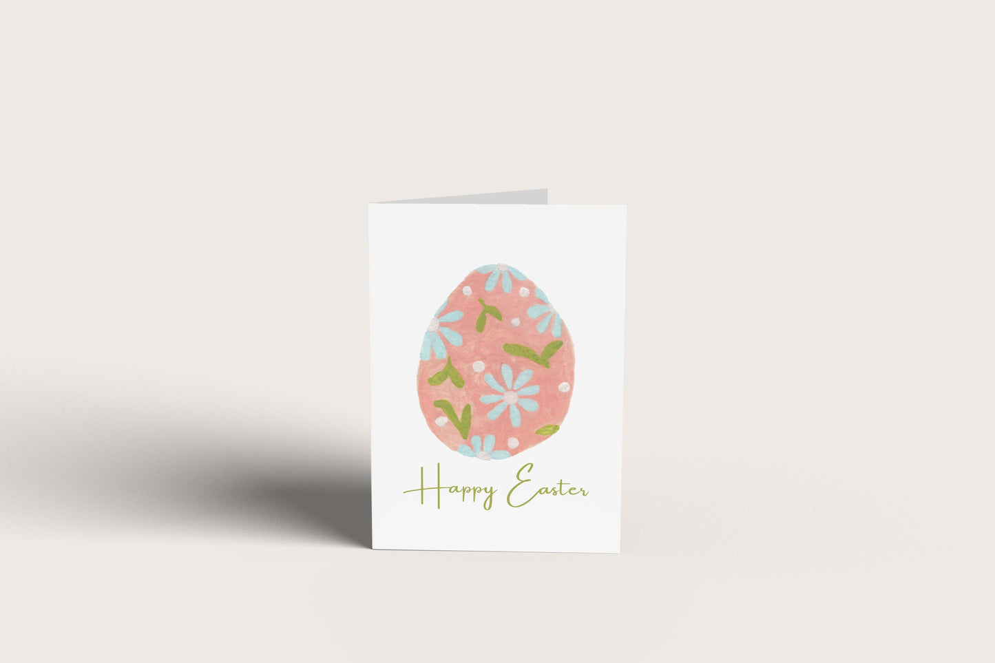 Easter Card - Easter Egg Greeting Card - Handmade Easter Card - Card with Envelope - Kraft Envelope - Eco-Friendly Card