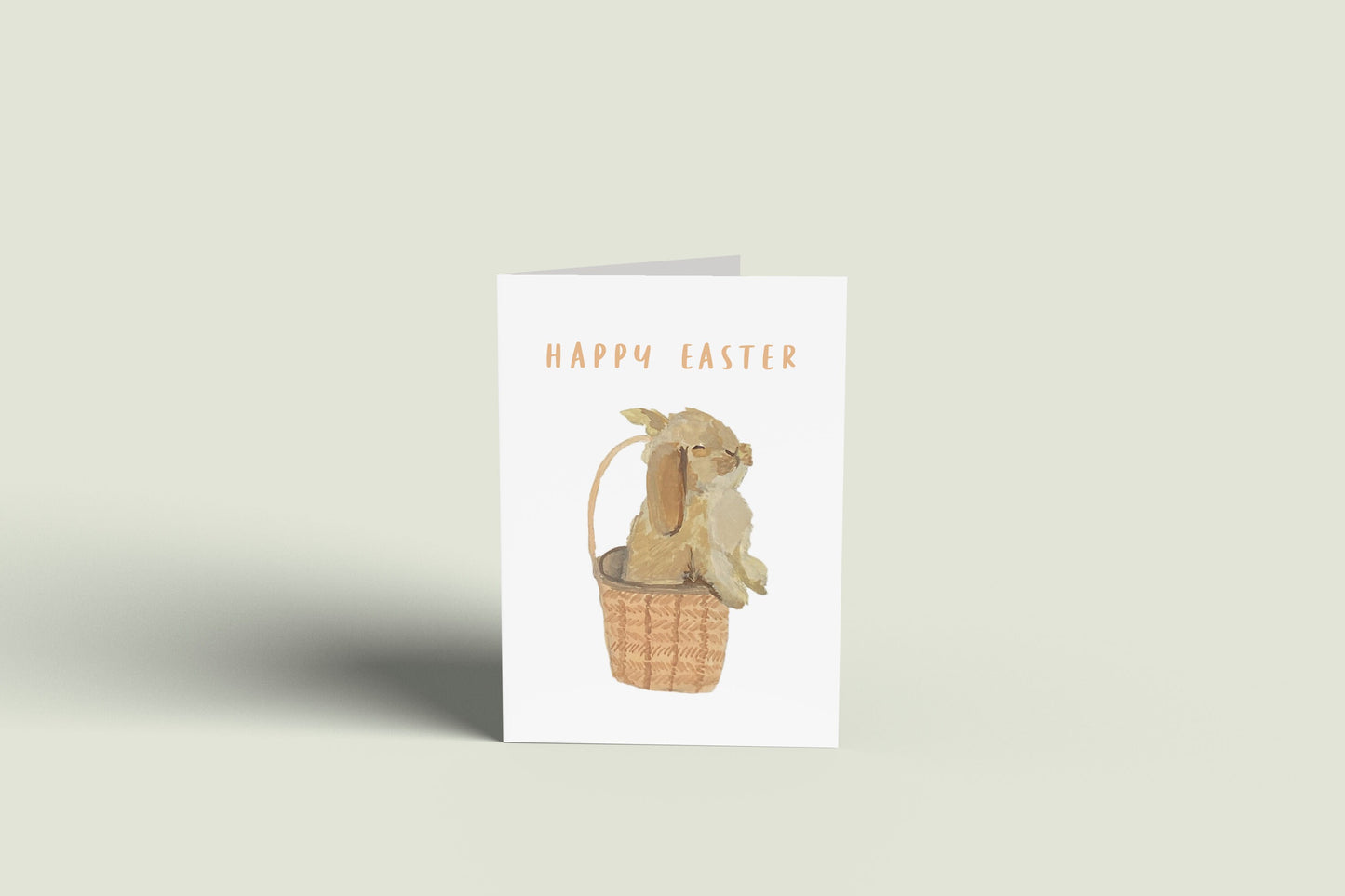 Bunny Easter Card - Easter Greeting Cards - Handmade Easter Cards - Card with Envelope - Kraft Envelope - Eco-Friendly Card
