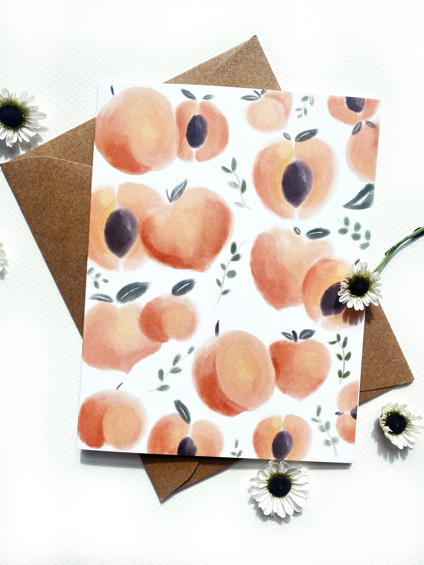 Peach Notecard with Envelope - 5 pk Notecard - Bridal Shower Invitations - Baby Shower Invites - eco-friendly cards