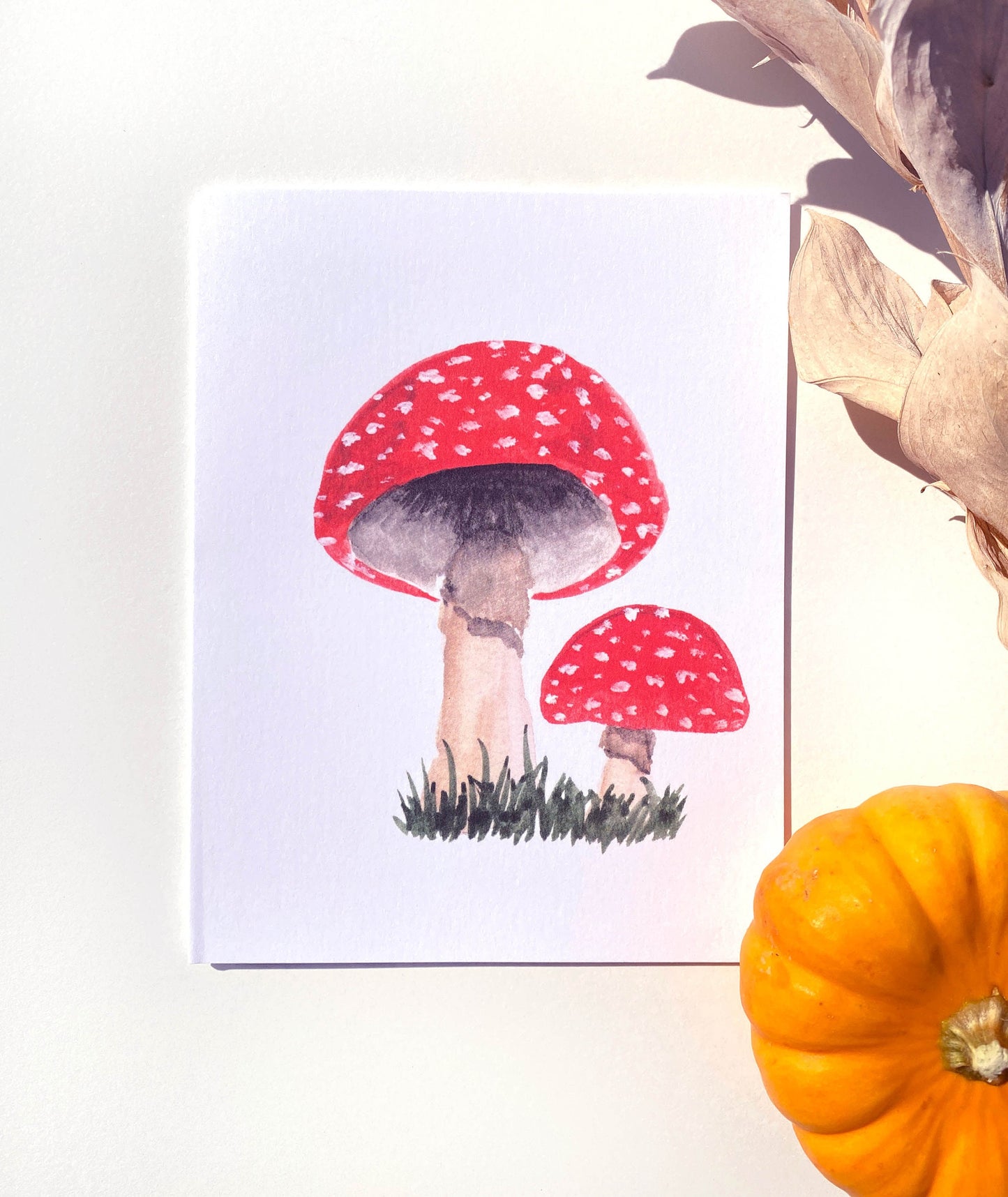 Watercolor Mushroom Print - Red Cap Mushroom - Cottage Core Decor