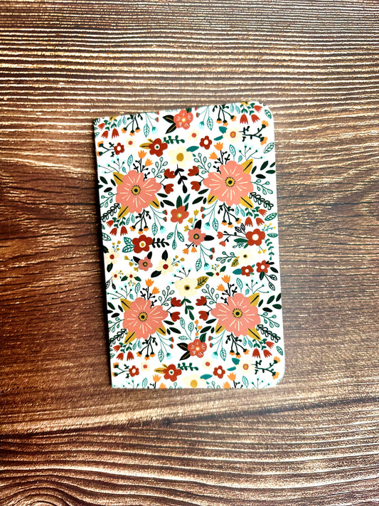 Modern Floral Pocket Notebook - Mini Journal - Lined notebook - Field Notes