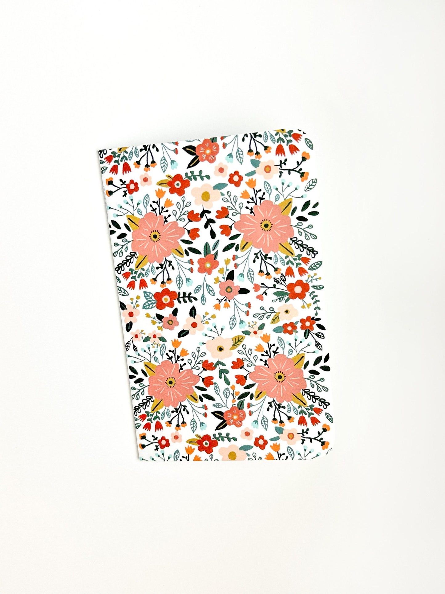 Modern Floral Pocket Notebook - Mini Journal - Lined notebook - Field Notes