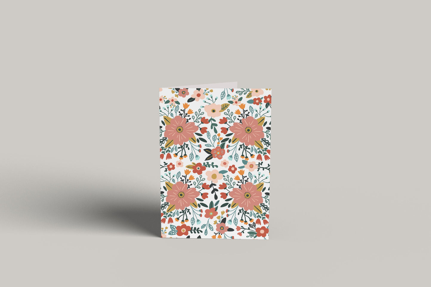 Modern Florals Illustration Card - Modern Floral Greeting Card - Cute Card - All Occassion Card with Envelope