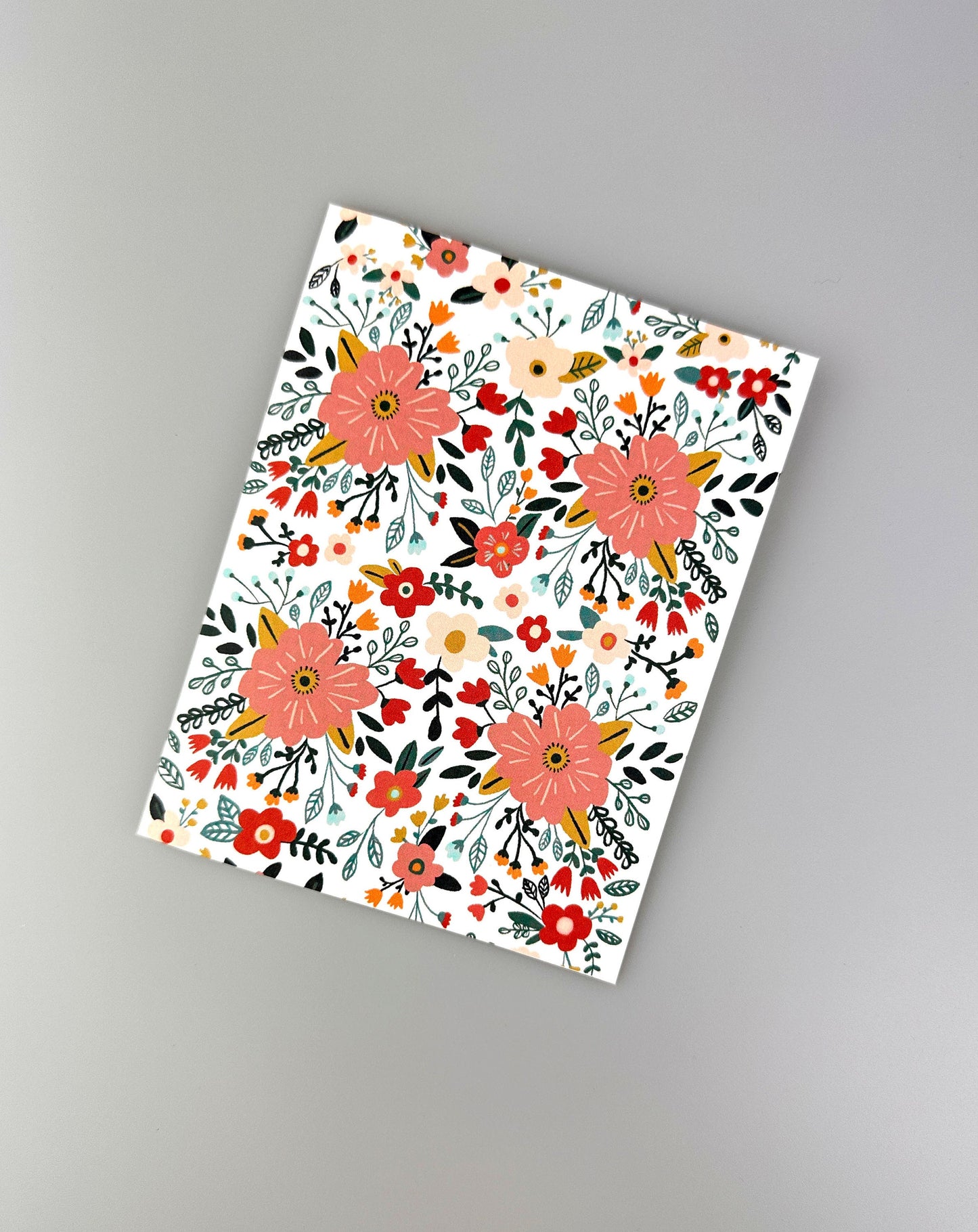 Modern Florals Illustration Card - Modern Floral Greeting Card - Cute Card - All Occassion Card with Envelope