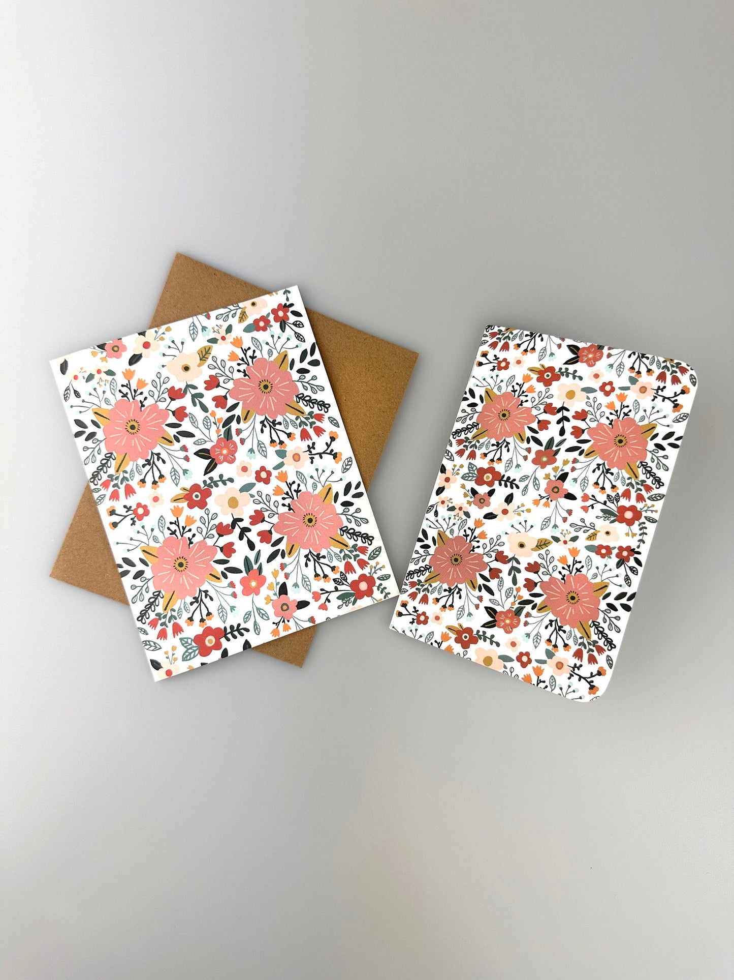 Modern Florals Illustration Card - Modern Floral Greeting Card - Cute Card - All Occassion Card with Envelope