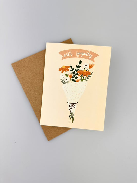 Sympathy Bouquet - Encouragement Greeting Card with Envelope - Sympathy Card