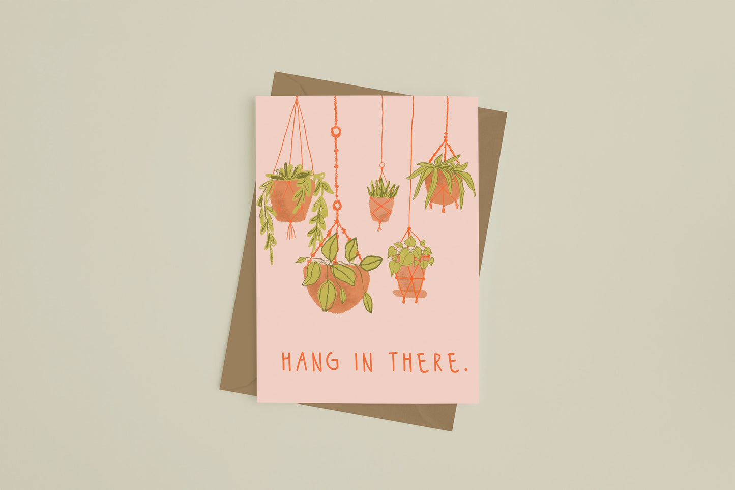 Hang In There hanging plant card - Encouragement Card - Well Wishes Card - Get Well Card