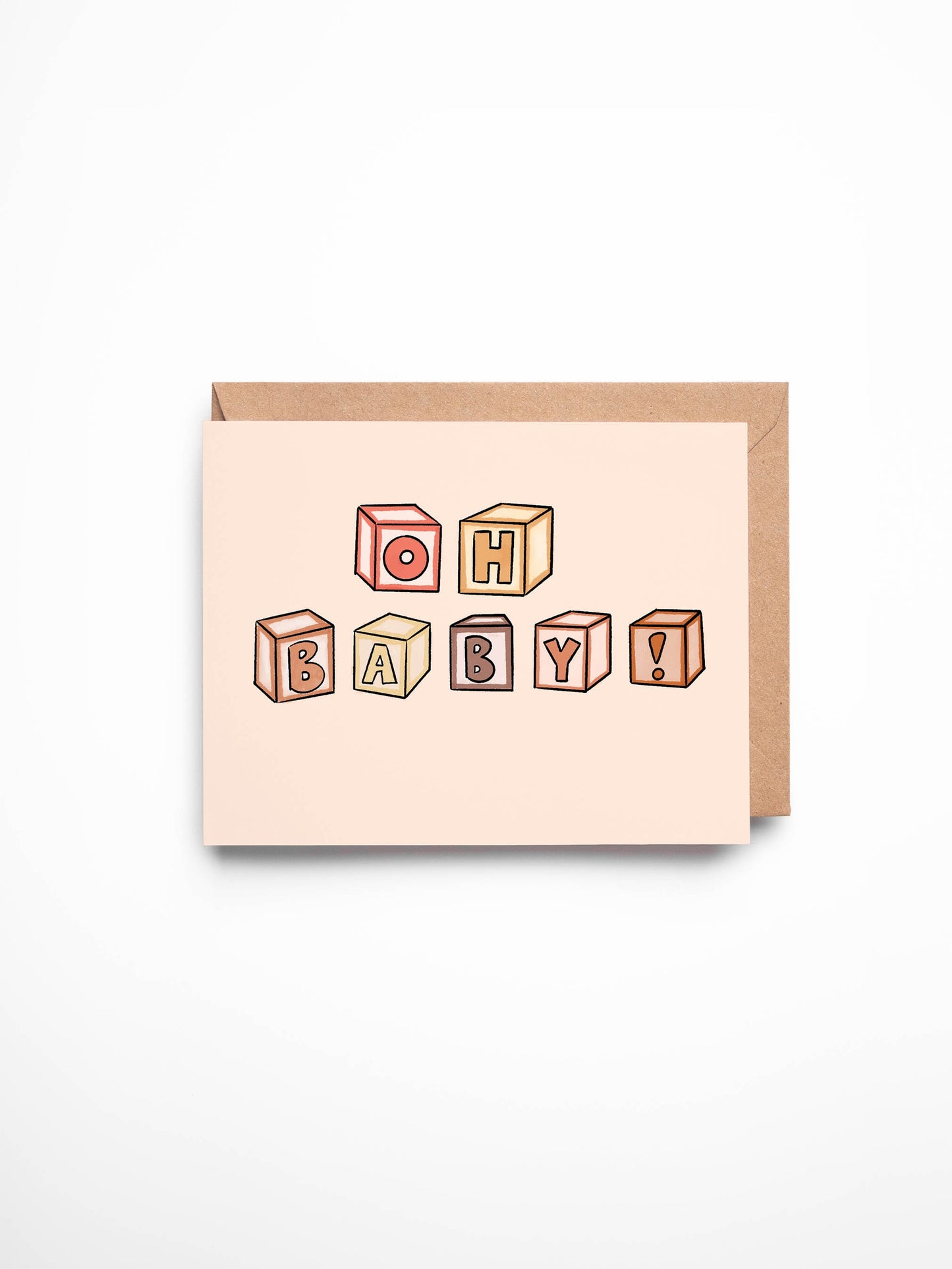 Oh Baby! Baby Blocks Card - New Baby - Baby Shower Card - Baby Congratulations