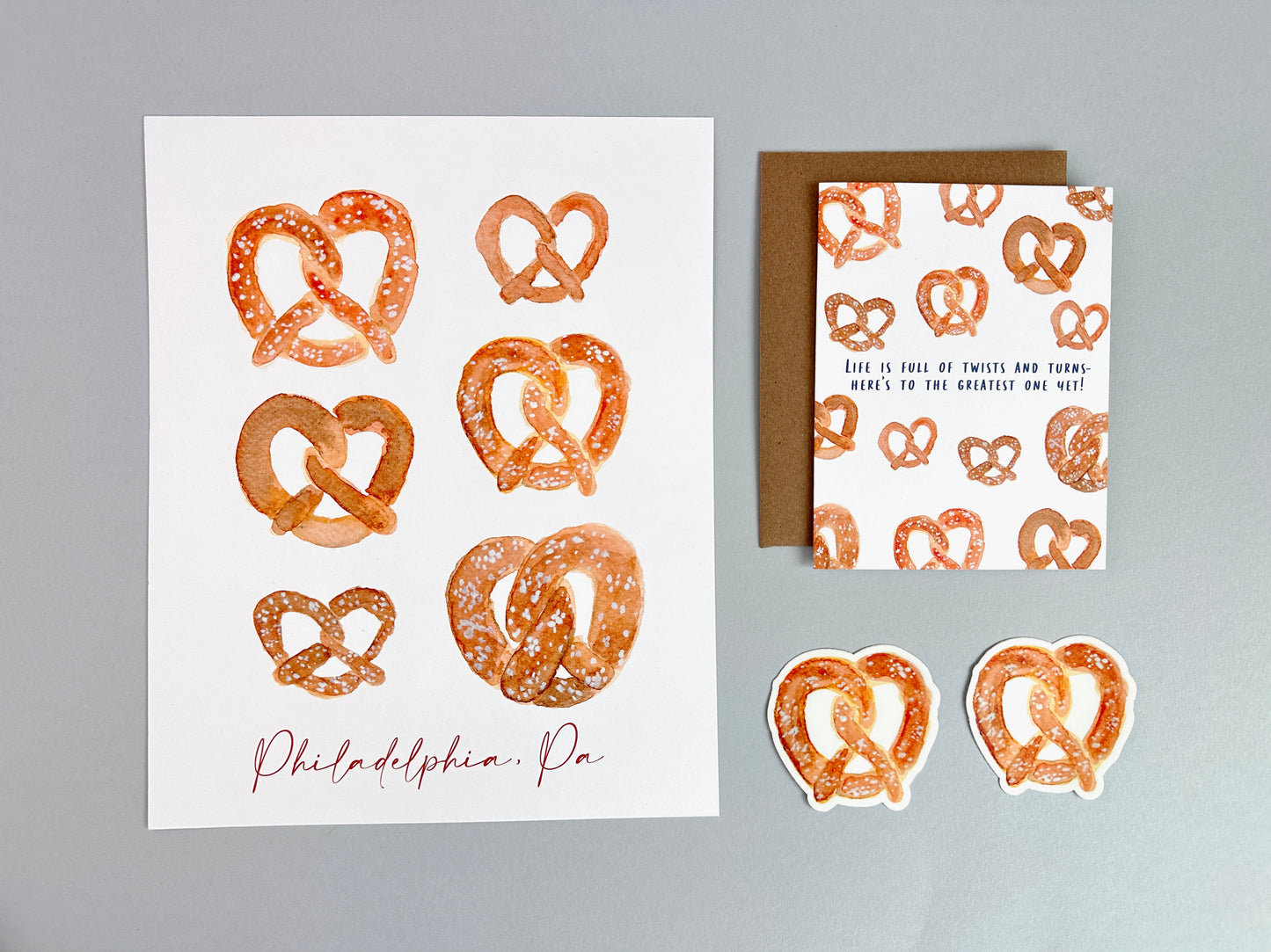 Pretzel Congratulations Card - Engagement Card - New Home Card - Baby Shower Card