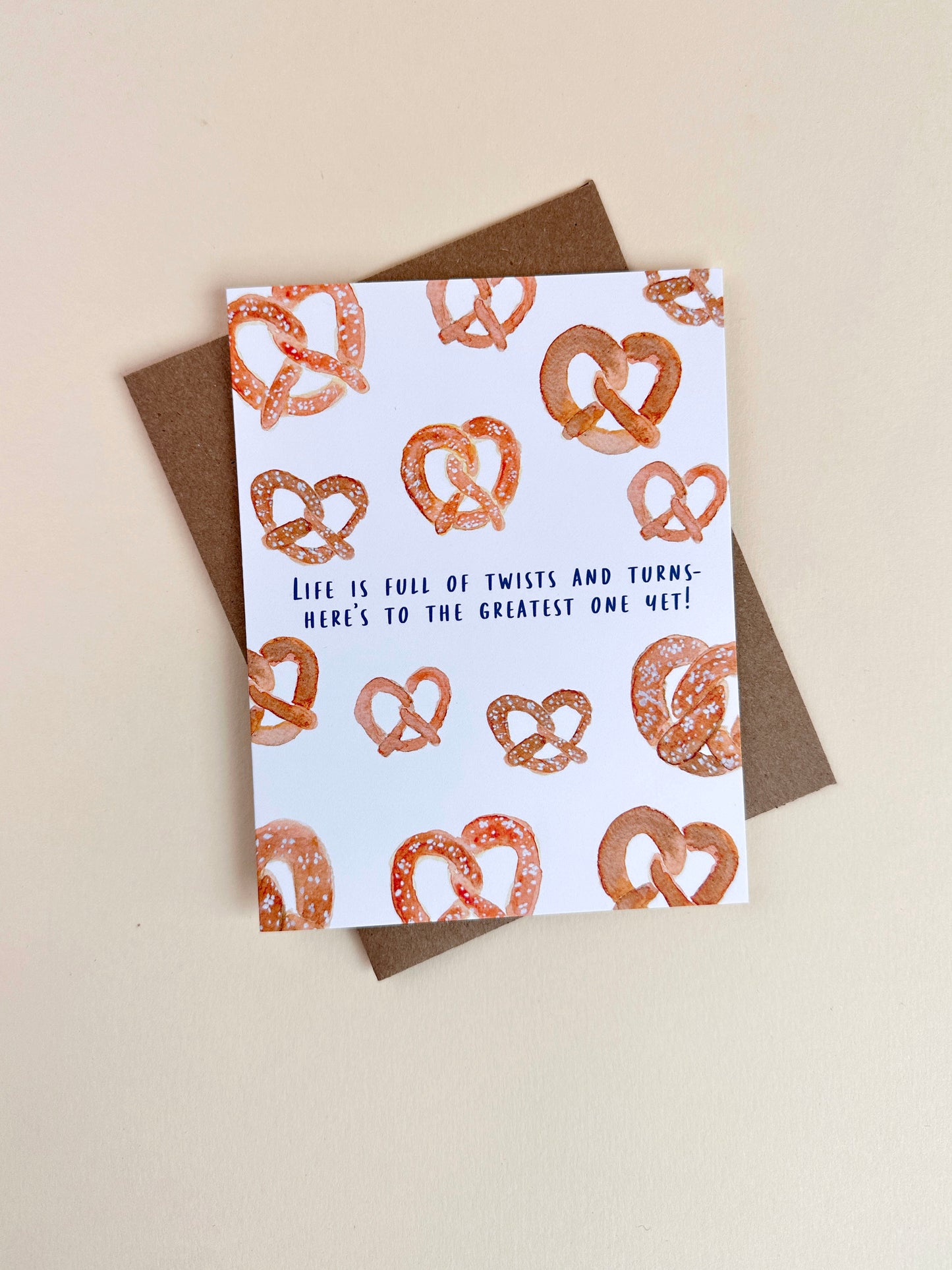 Pretzel Congratulations Card - Engagement Card - New Home Card - Baby Shower Card
