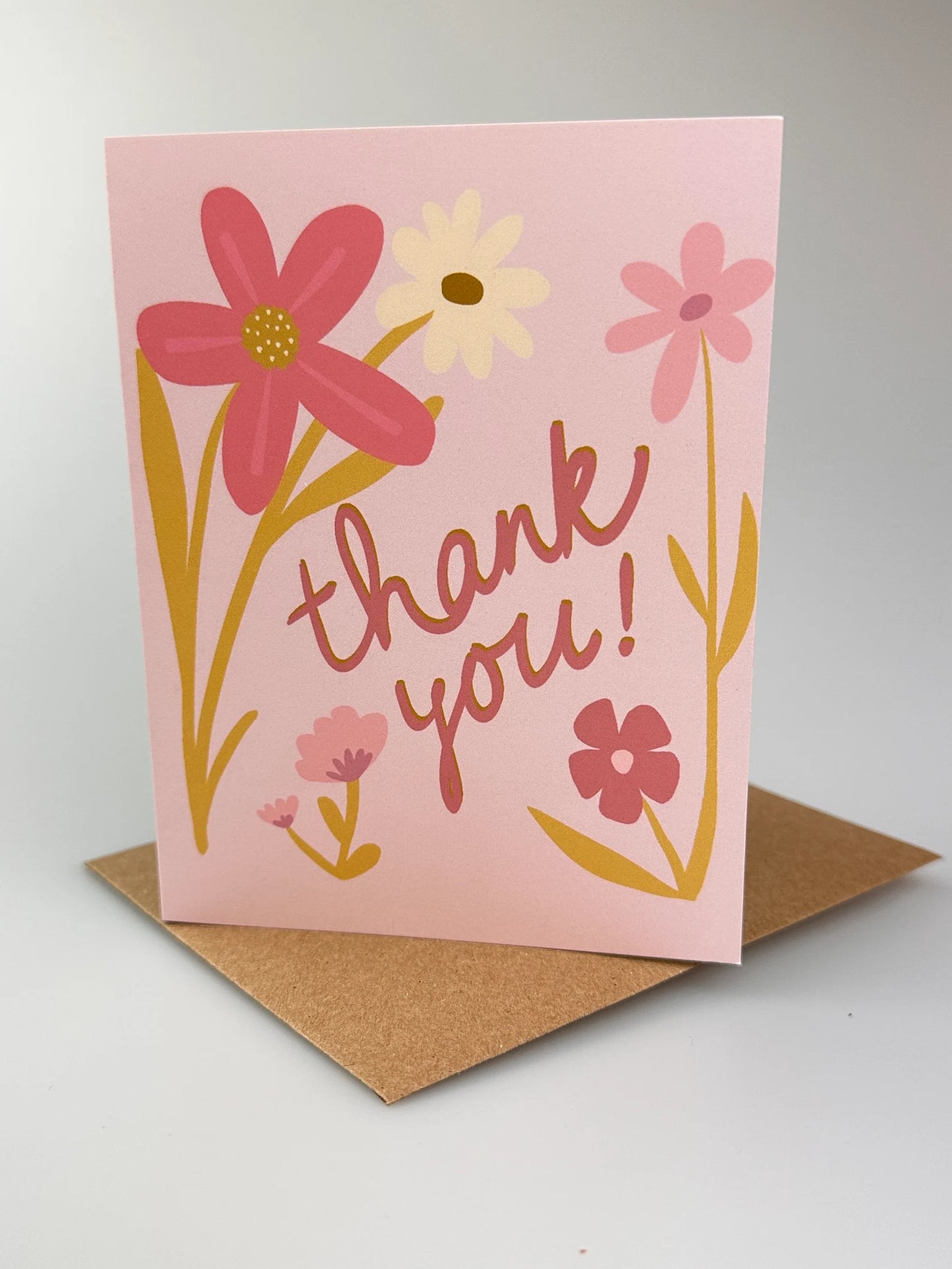 Floral Thank You Card - Blank Inside