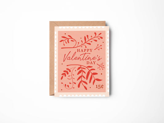 Vintage Stamp Valentine’s Card with envelope