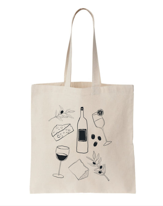 Wine and Cheese Tote Bag
