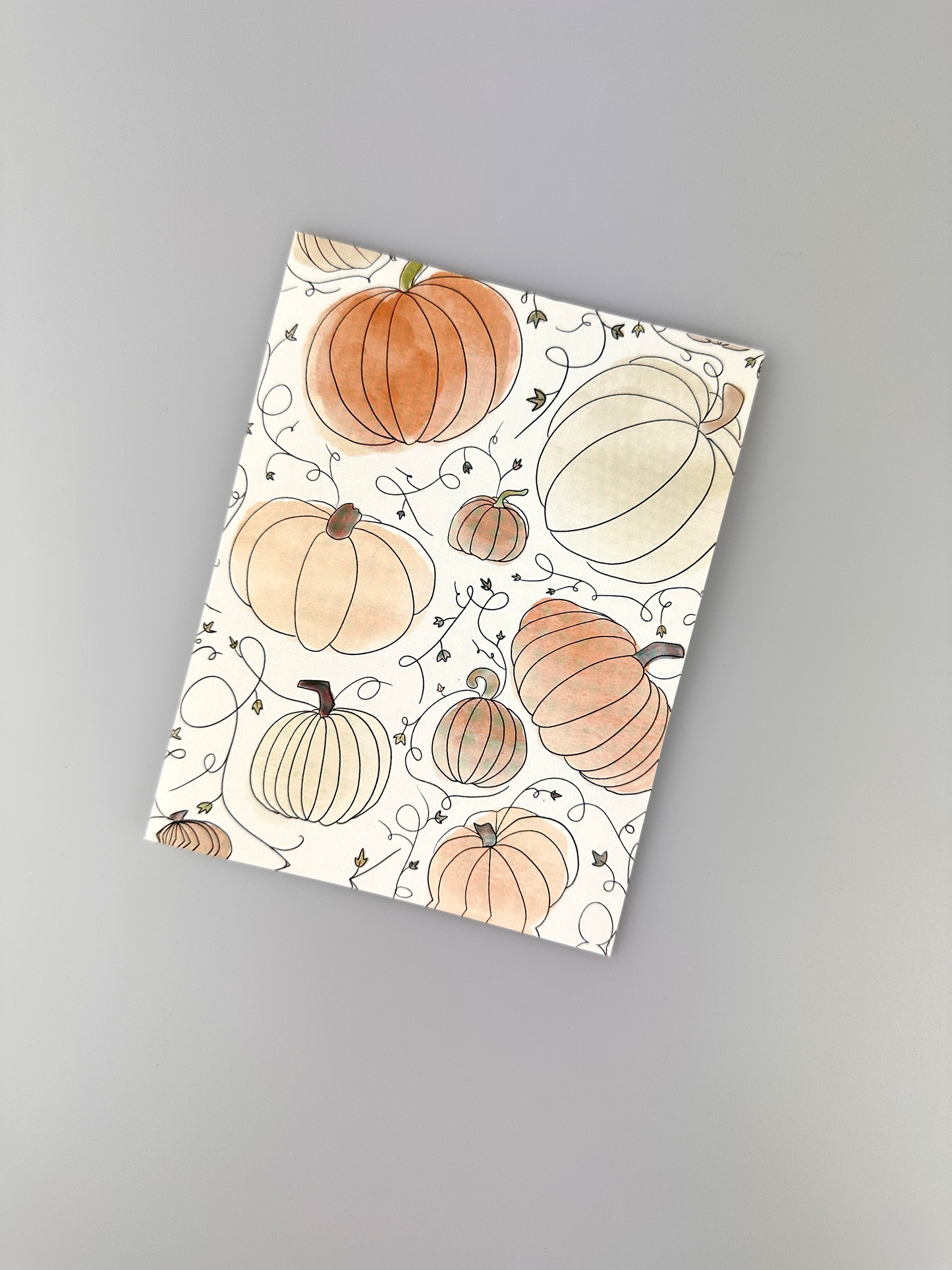 Watercolor Fall Autumn Blank Greeting Card with Envelope