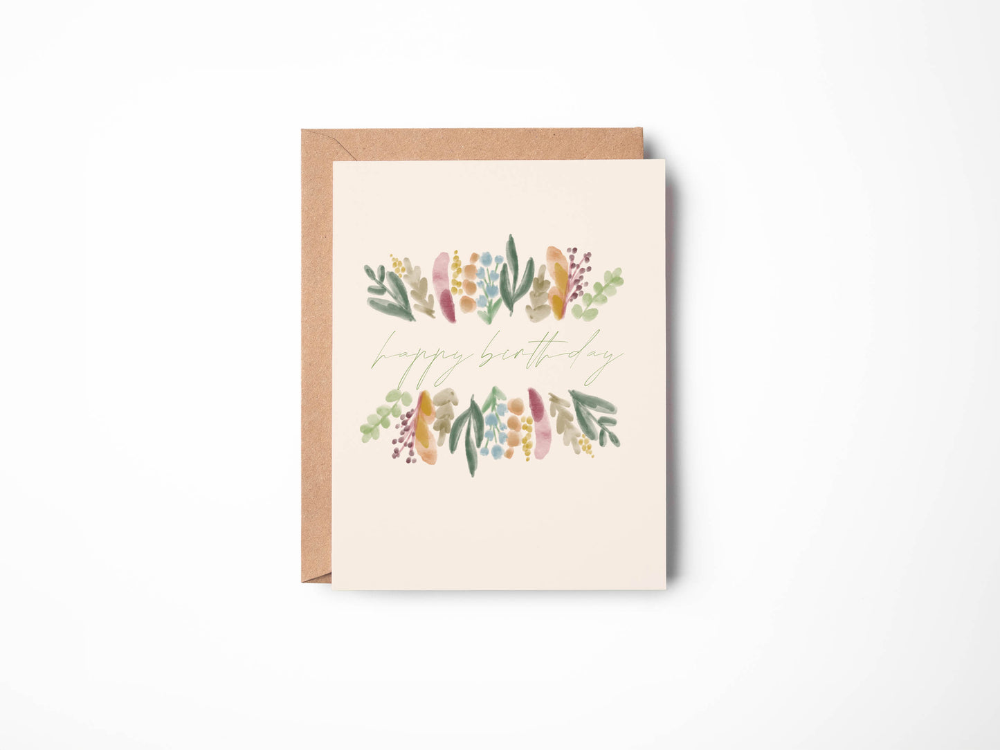 Watercolor Birthday Card Floral