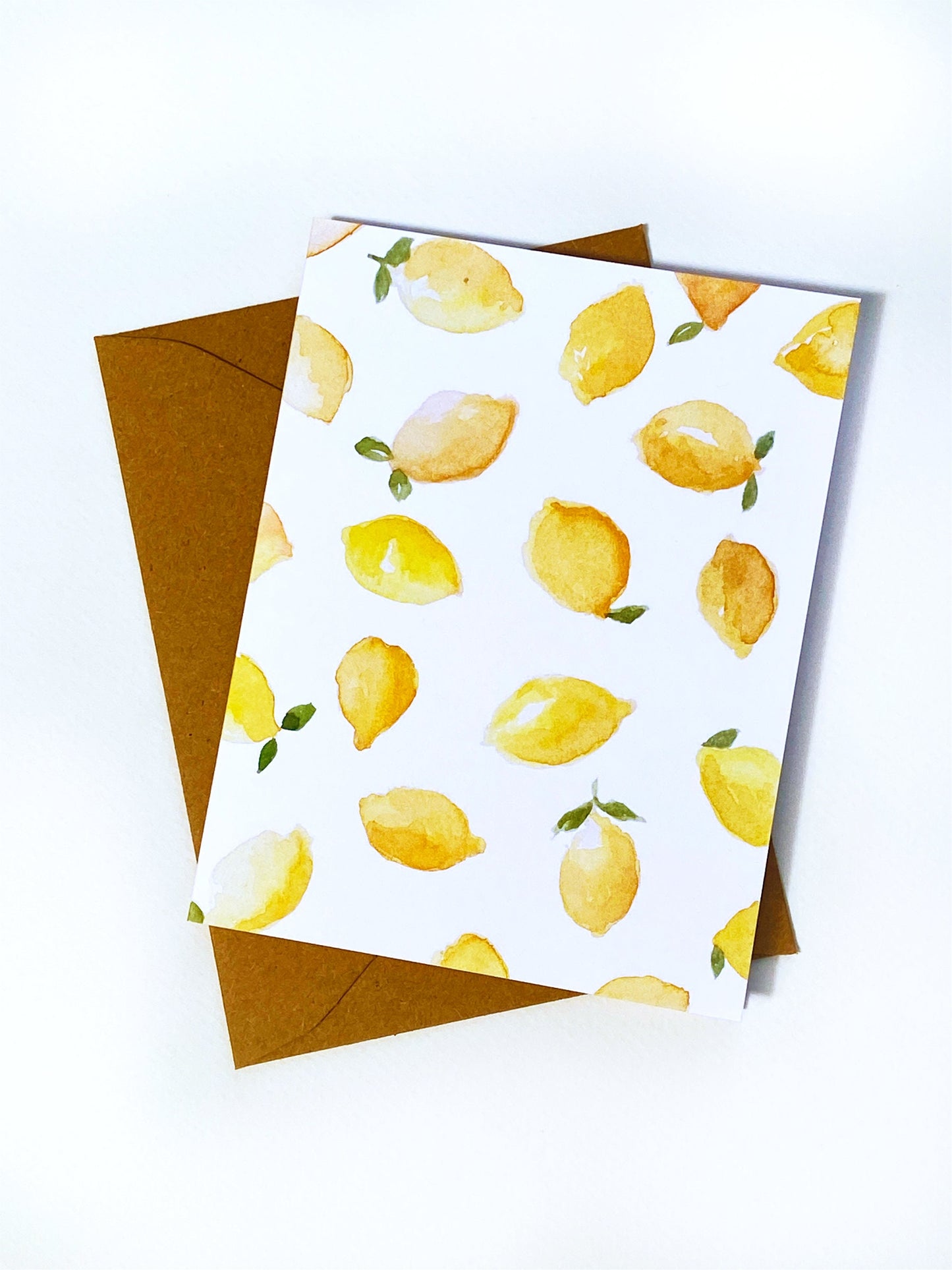 Lemon Notecard with Envelope - 5 pk Notecard - Bridal Shower Invitations - Baby Shower Invites - eco-friendly cards