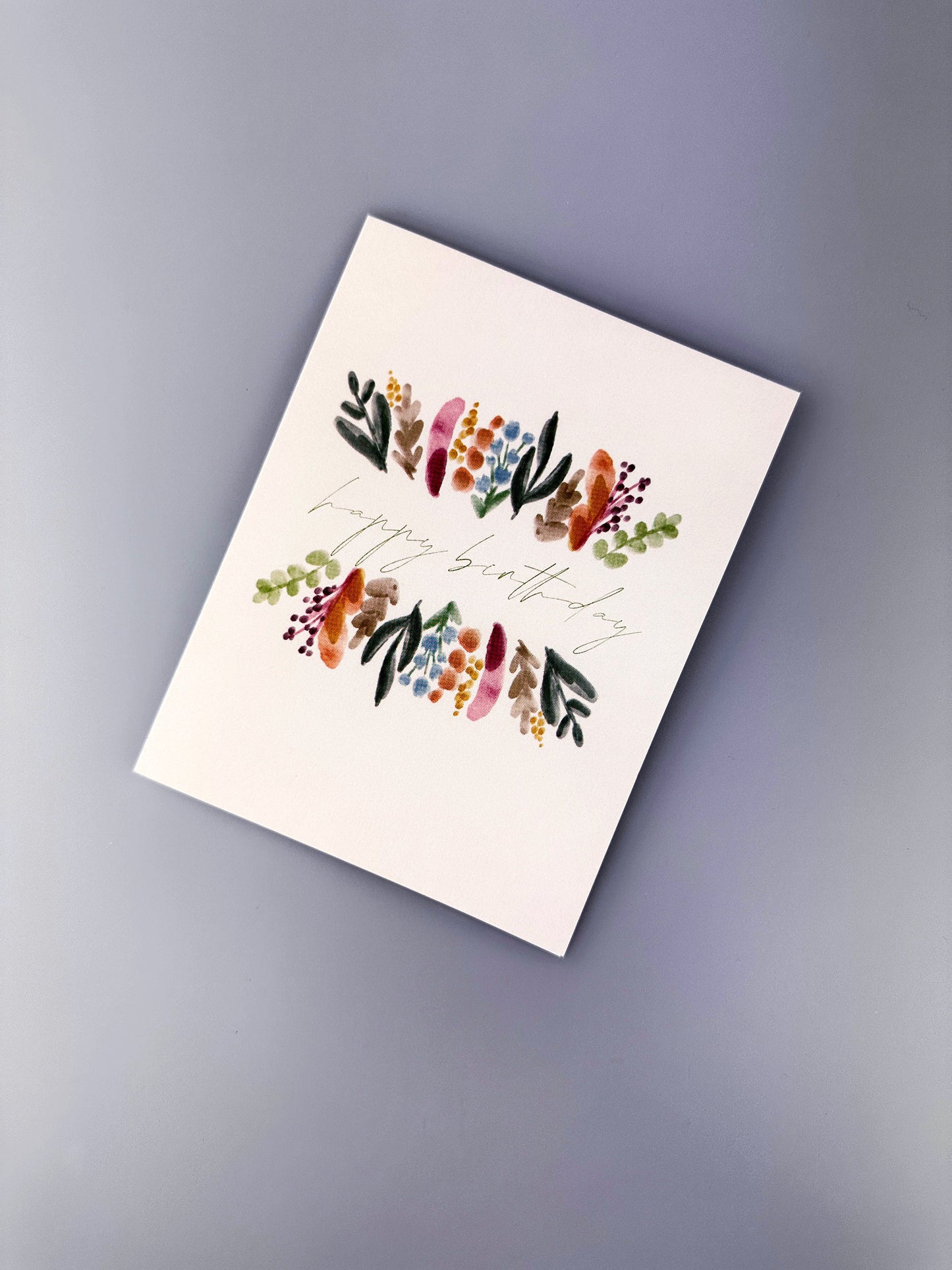 Watercolor Birthday Card Floral