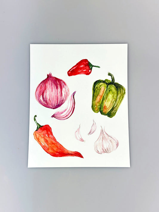 Kitchen Art Print - Veggie Print - watercolor art print - housewarming gift