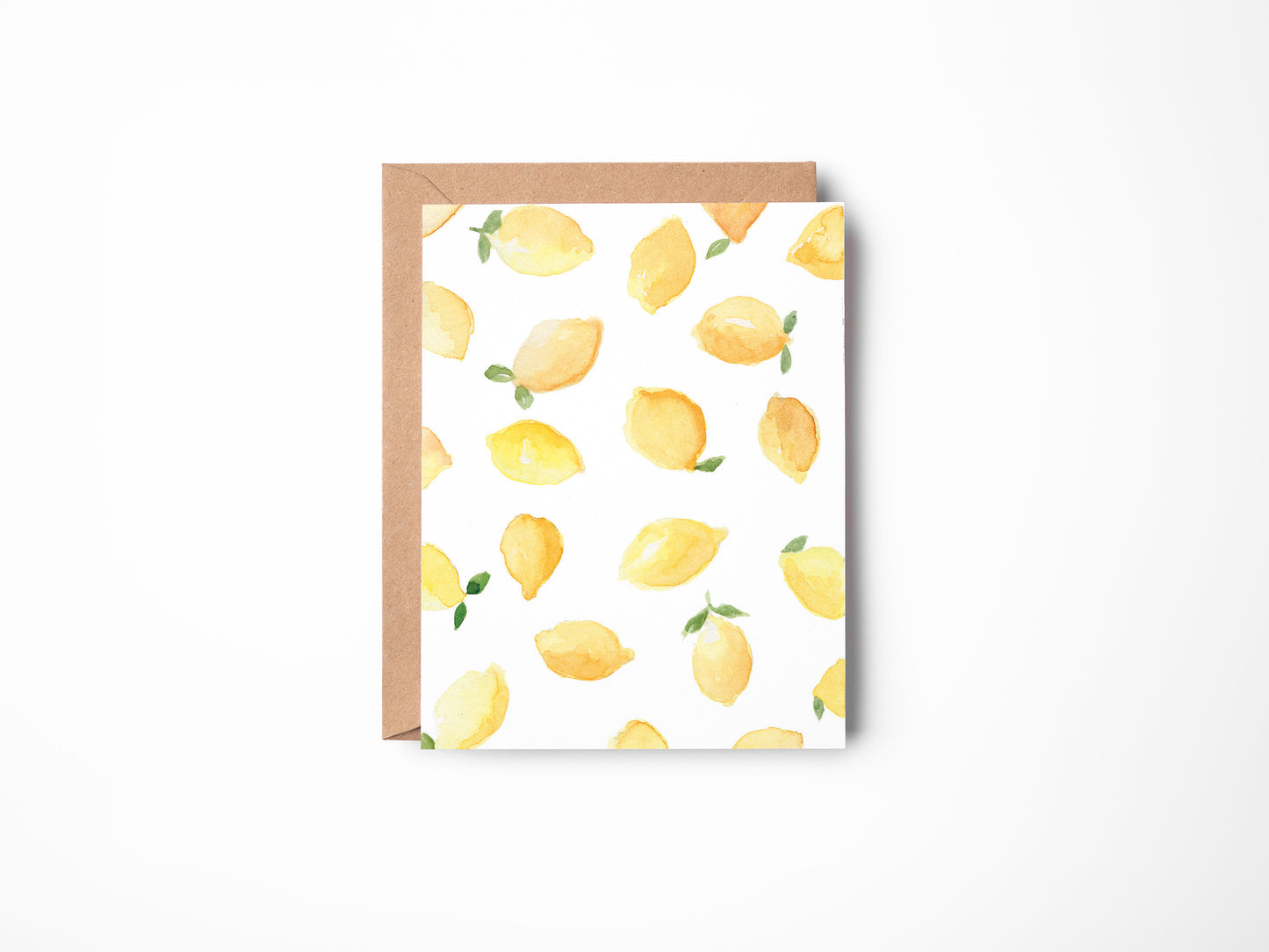 Lemon Notecard with Envelope - 5 pk Notecard - Bridal Shower Invitations - Baby Shower Invites - eco-friendly cards