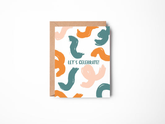 Let's Celebrate - Happy Birthday - Birthday Card With Envelope