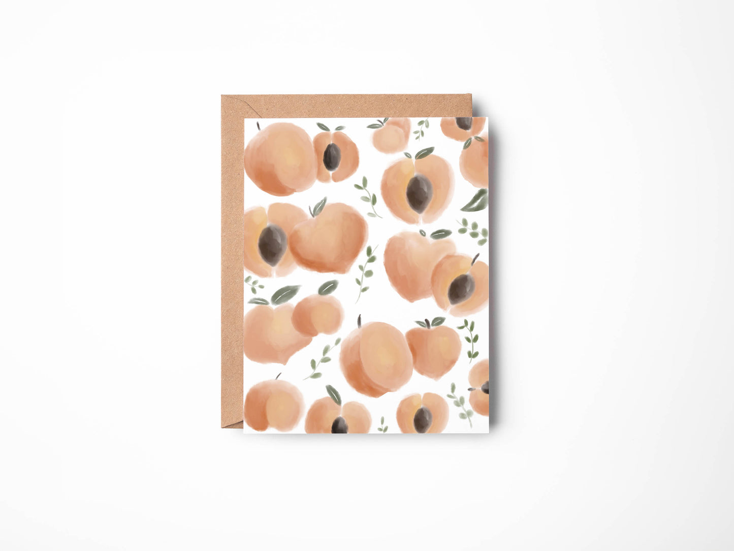 Peach Notecard with Envelope - 5 pk Notecard - Bridal Shower Invitations - Baby Shower Invites - eco-friendly cards